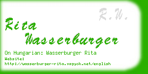 rita wasserburger business card